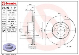 Тормозной диск 09.9614.14 BREMBO
