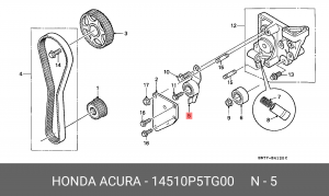 Натяжной ролик, ремень ГРМ 14510P5TG00 HONDA