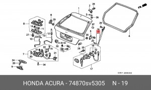 Упругий элемент, крышка багажника / помещения для груза 74870SV5305 HONDA