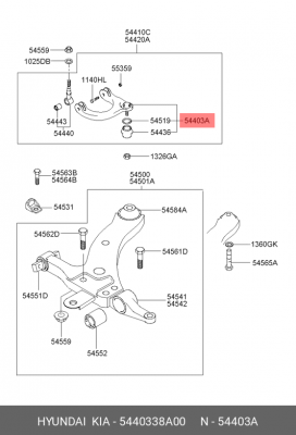 Опора шаровая подвески 54403-38A00 MOBIS