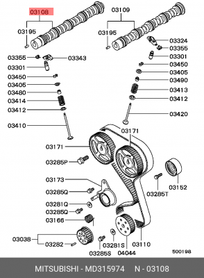 Распредвал MD315974 MITSUBISHI