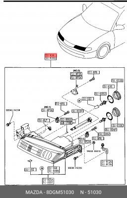 Фара головного света 8DGM51030 MAZDA