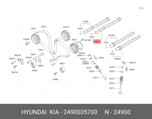 Распредвал 2490035700 HYUNDAI KIA