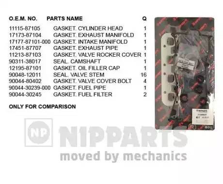 Комплект прокладок, головка цилиндра J1246021 H B JAKOPARTS NIPPARTS