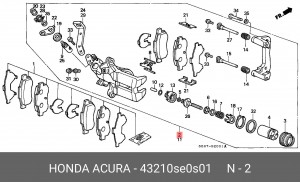 Тормозной суппорт 43210SE0S01 HONDA