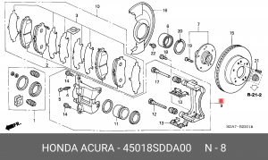 Тормозной суппорт 45018SDDA00 HONDA