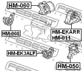 Подушка двигателя HM-EK3ALF FEBEST
