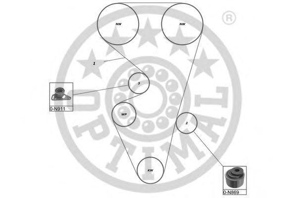 Комплект ремня ГРМ SK-1158 OPTIMAL