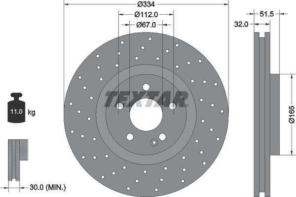 Тормозной диск 92123800 TEXTAR