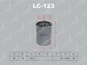 Фильтр масляный двигателя LC-123 LYNXAUTO