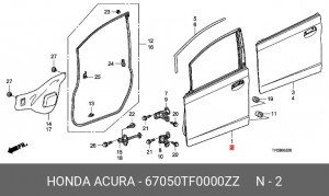 Панель двери наружная 67050TF0000ZZ HONDA