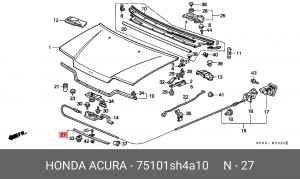 Решетка радиатора 75101SH4A10 HONDA