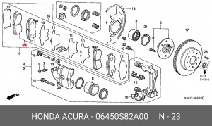 Колодки тормозные дисковые 06450-S82-A00 HONDA