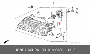 Основная фара 33101SH3B01 HONDA