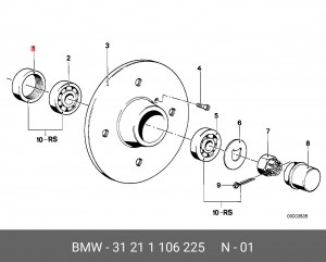 Уплотняющее кольцо, ступица колеса; Уплотняющее кольцо 31 21 1 106 225 BMW