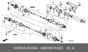 Пыльник ШРУСа (комплект) 44018STXA03 HONDA