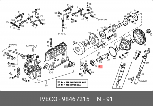 Уплотняющее кольцо, коленчатый вал 98467215 IVECO