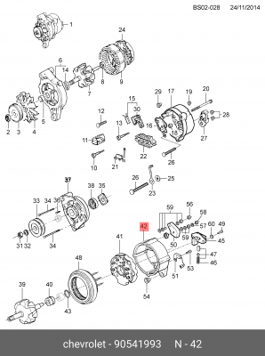 защитная крышка, генератор 90541993 GENERAL MOTORS