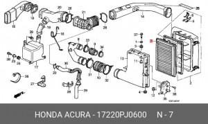 Воздушный фильтр 17220PJ0600 HONDA