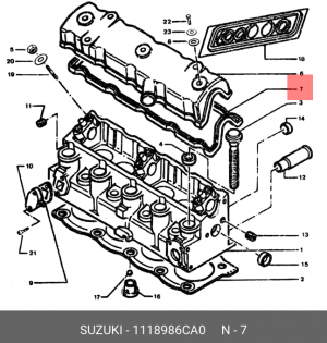 Прокладка, крышка головки цилиндра 11189-86CA0 SUZUKI
