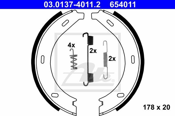 Колодки тормозные барабанные 03.0137-4011.2 ATE