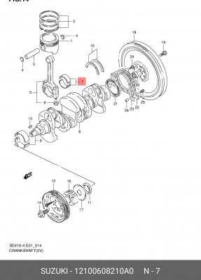 Вкладыши шатунные 12100-60821-0A0 SUZUKI
