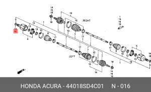 Пыльник ШРУСа 44018SD4C01 HONDA