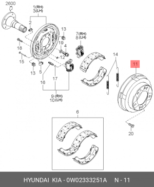 Барабан тормозной 0W02333251A HYUNDAI KIA