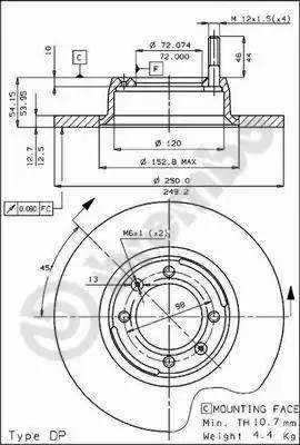 Тормозной диск 08389410 BREMBO