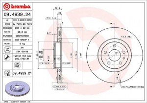 Тормозной диск 09.4939.21 BREMBO