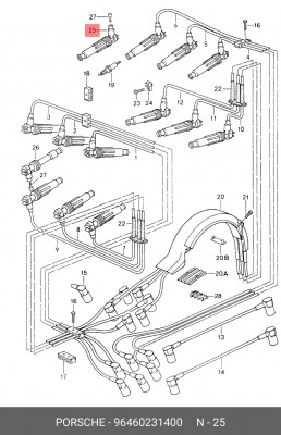 Вилка, свеча зажигания 96460231400 PORSCHE