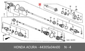 Шарнирный комплект, приводной вал 44305S04N00 HONDA