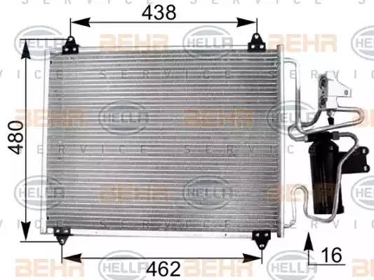Конденсатор, кондиционер 8FC351038571 HELLA