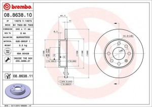 Тормозной диск 08.8638.10 BREMBO