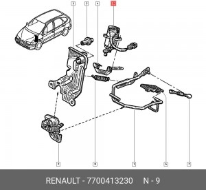 Датчик, положение педали акселератора 7700413230 RENAULT