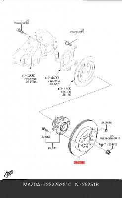 Диск тормозной L232-26-251C MAZDA