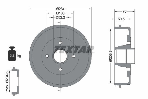 Тормозной барабан 94019700 TEXTAR