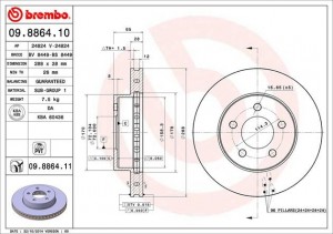 Тормозной диск 09.8864.10 BREMBO
