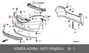 Бампер передний 04711TF0G00ZZ HONDA