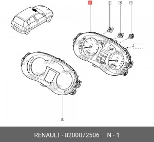 Комбинация приборов 8200072506 RENAULT