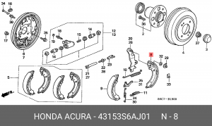 Комплект тормозных колодок 43153-S6A-J01 HONDA