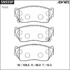 Колодки тормозные дисковые SN555P ADVICS