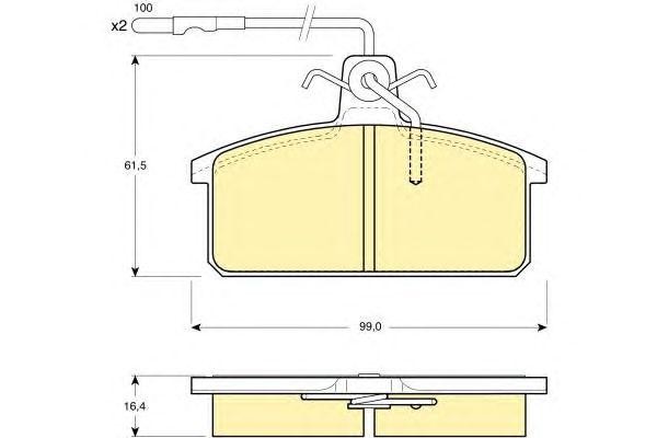 Комплект тормозных колодок, диско 6104221 GIRLING
