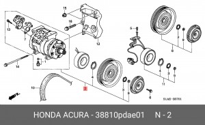 Компрессор, кондиционер 38810PDAE01 HONDA