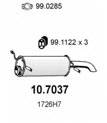 Глушитель выхлопных газов конечный 107037 ASSO