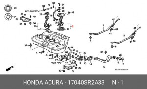 Насос электрический топливной системы 17040-SR2-A33 HONDA