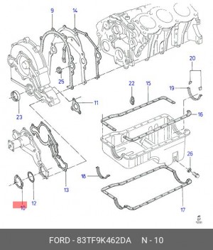 Прокладка, термостат 83TF9K462DA FORD