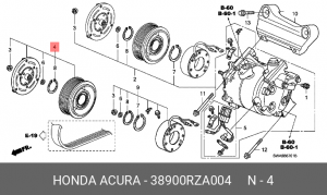 Муфта компрессора кондиционера 38900RZA004 HONDA