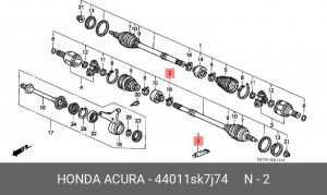 Шарнирный комплект, приводной вал 44011SK7J74 HONDA