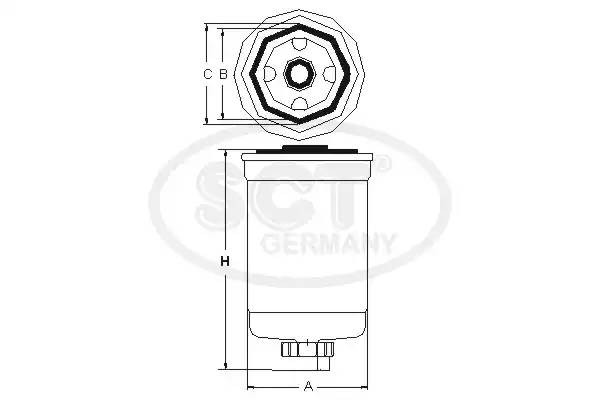Фильтр топливный ST302 SCT